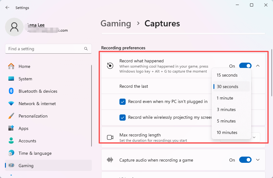 Capture the Last 30 Seconds